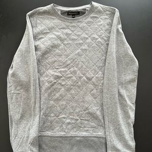 Banana Republic Gray Crewneck Sweater | Quilted Pattern